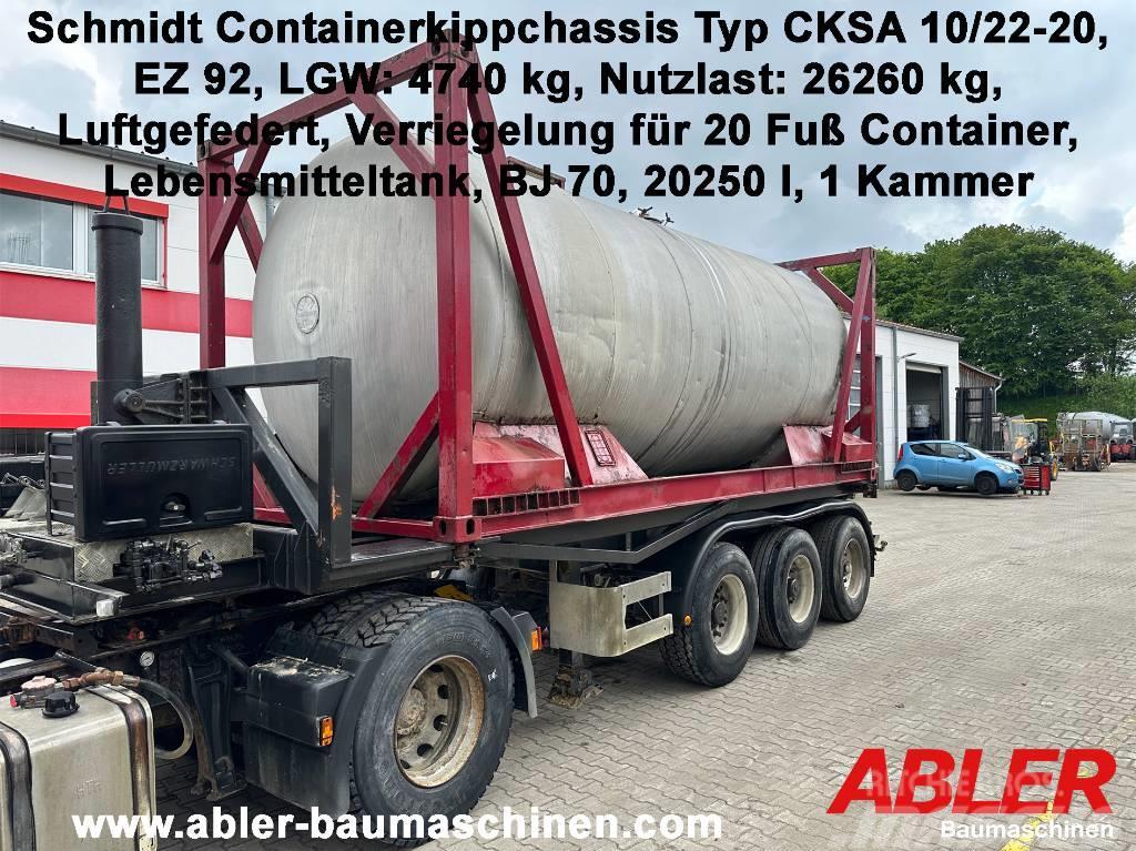Schmidt CKSA 10/22-20 Containerkippchassis mit Tank Kontejnerske polprikolice