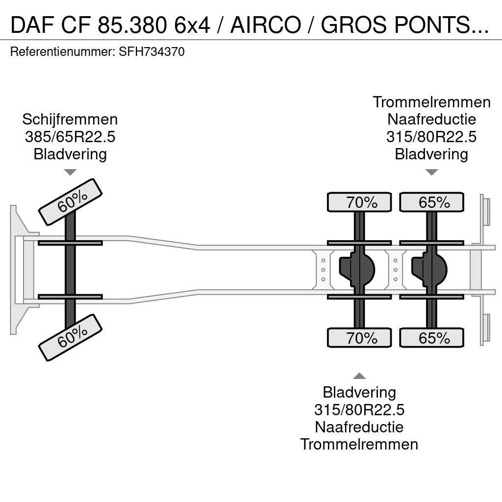 DAF CF 85.380 6x4 / AIRCO / GROS PONTS - BIG AXLES / L Kiper tovornjaki