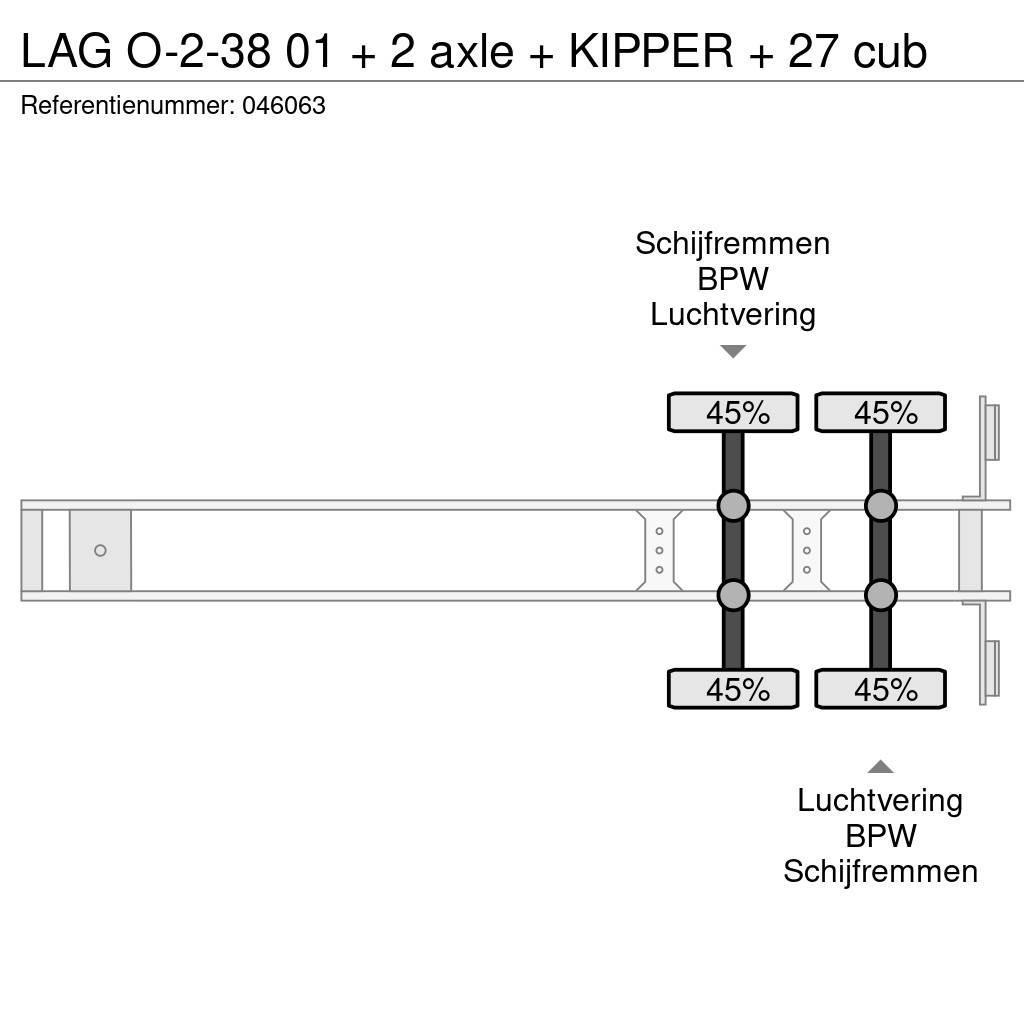 LAG O-2-38 01 + 2 axle + KIPPER + 27 cub Polprikolice prekucniki - kiper