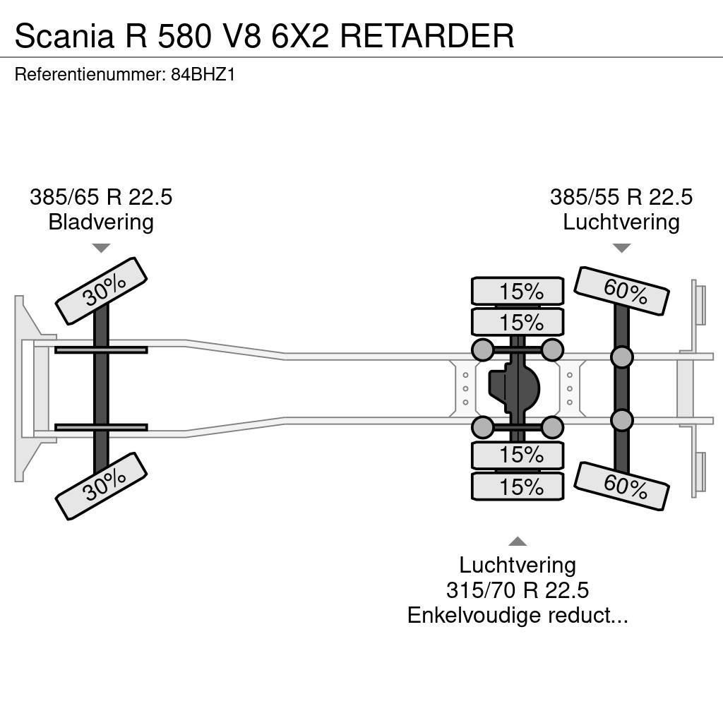 Scania R 580 V8 6X2 RETARDER Tovornjaki-šasije