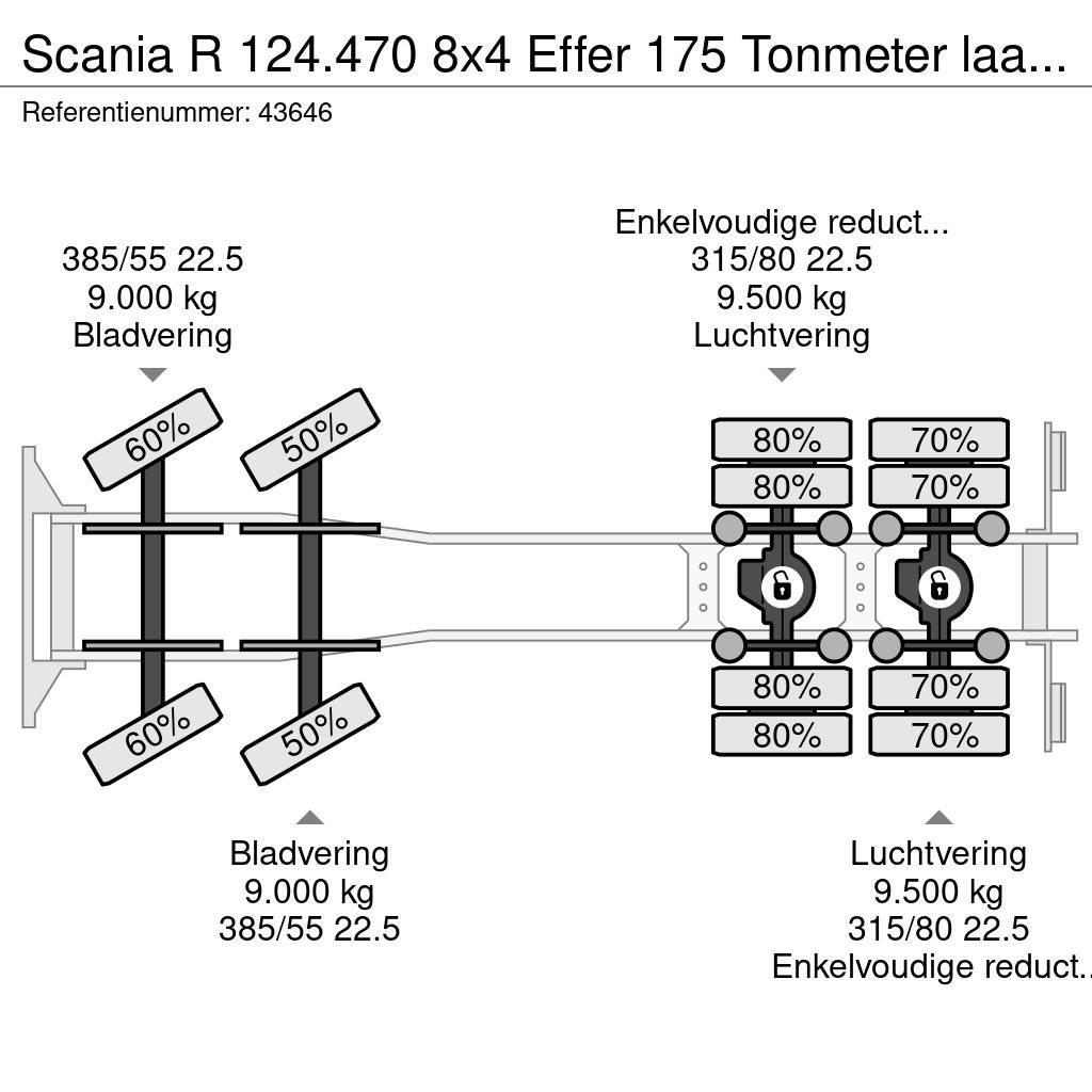 Scania R 124.470 8x4 Effer 175 Tonmeter laadkraan + Fly-J Rabljeni žerjavi za vsak teren
