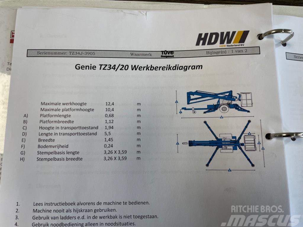 Genie TZ-34/20 Vlečne dvižne ploščadi