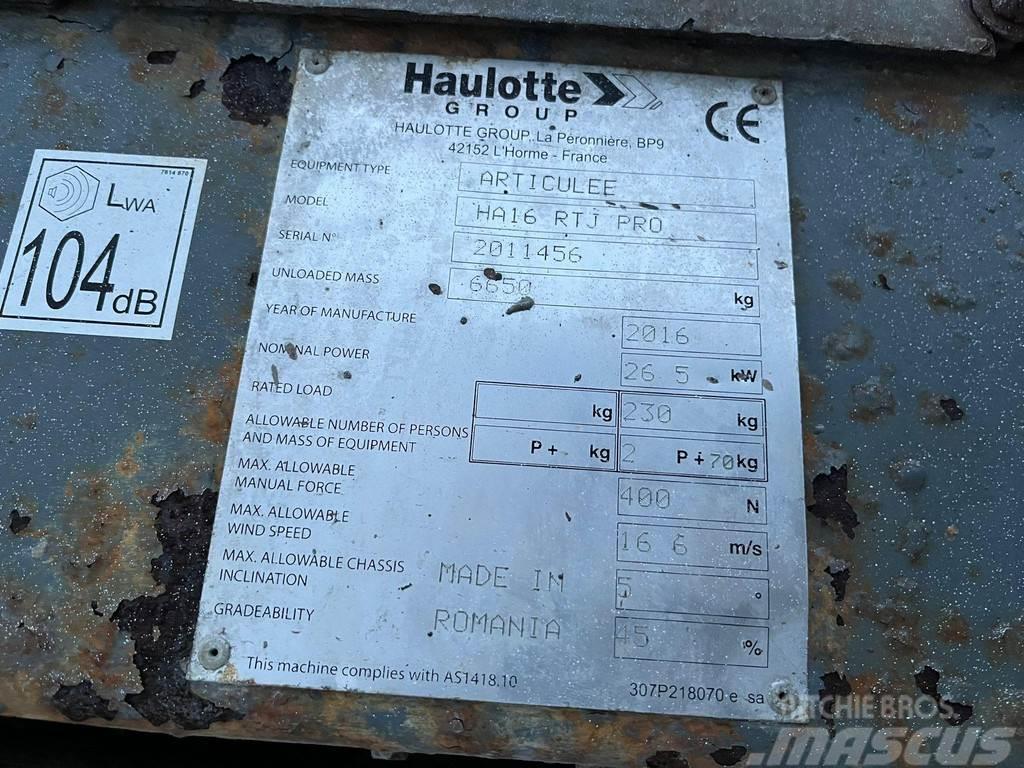 Haulotte Articulee HA16RTJ PRO BOOM 16 m / RATED LOAD 230 k Druga dvigala in dvižne ploščadi