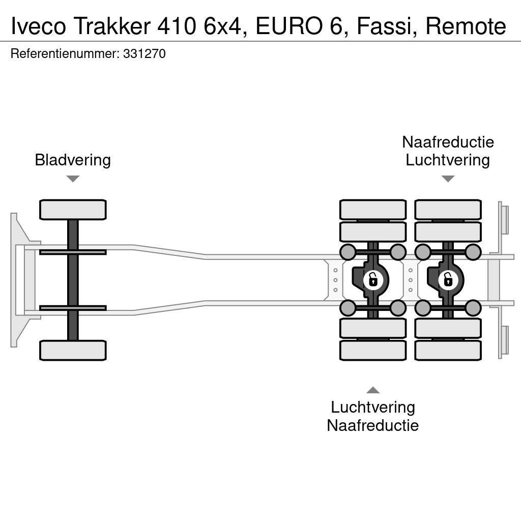Iveco Trakker 410 6x4, EURO 6, Fassi, Remote Tovornjaki s kesonom/platojem