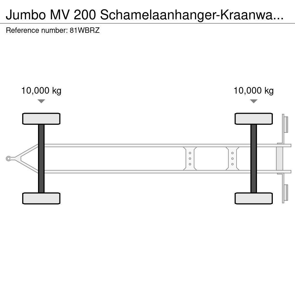 Jumbo MV 200 Schamelaanhanger-Kraanwagen! Plato/keson prikolice