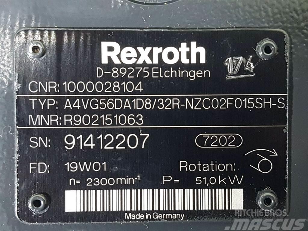 Wacker Neuson 1000028104-Rexroth A4VG56-Drive pump/Fahrpumpe Hidravlika