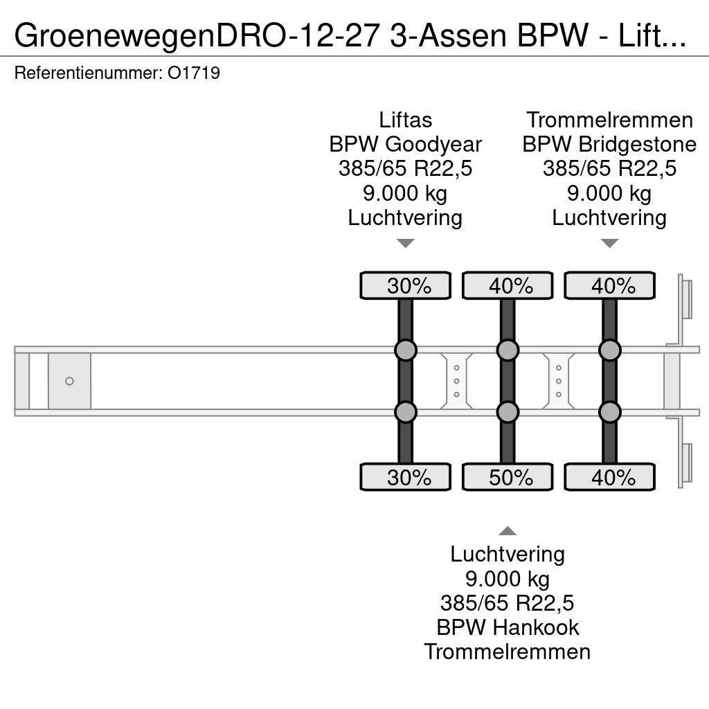Groenewegen DRO-12-27 3-Assen BPW - Lift-as - HardHoutenvloer Polprikolice s ponjavo