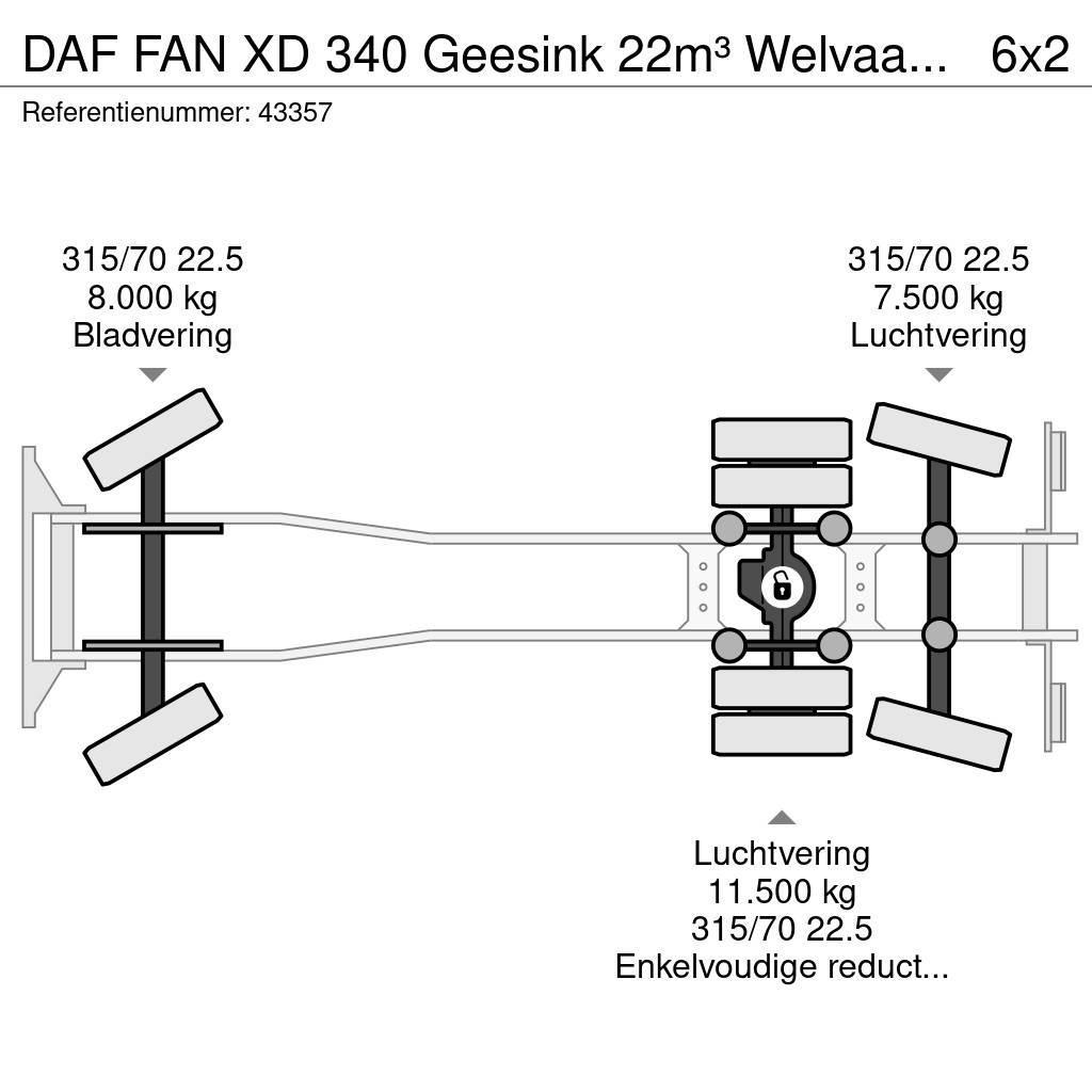 DAF FAN XD 340 Geesink 22m³ Welvaarts weighing system Komunalni tovornjaki