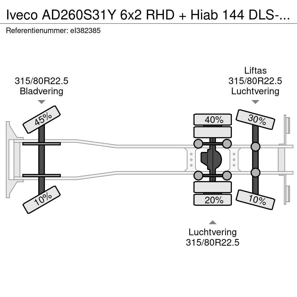 Iveco AD260S31Y 6x2 RHD + Hiab 144 DLS-2 Pro Tovornjaki s kesonom/platojem