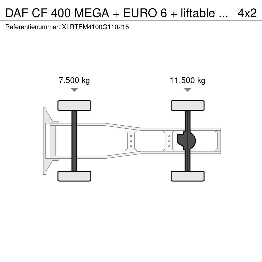 DAF CF 400 MEGA + EURO 6 + liftable 5th wheel Vlačilci