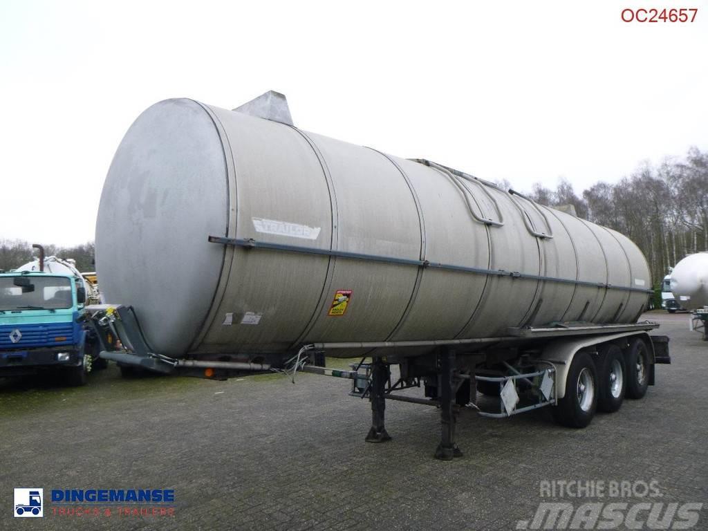 Trailor Heavy oil / bitumen tank steel 31.1 m3 / 1 comp Polprikolice cisterne