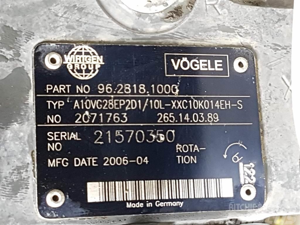Vögele -Rexroth A10VG28EP2D1/10L-96.2818.1000-Drive pump Hidravlika