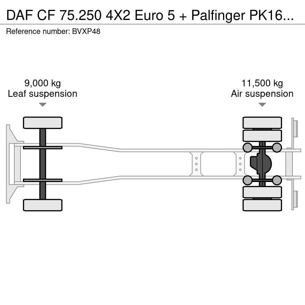 DAF CF 75.250 4X2 Euro 5 + Palfinger PK16502 D (Glas / Rabljeni žerjavi za vsak teren