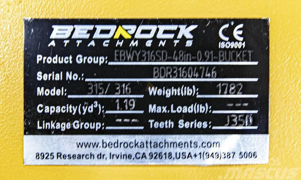 CAT 48" Severe Rock Bucket 315D/F,316E/F,318D2/E/F Drugi deli