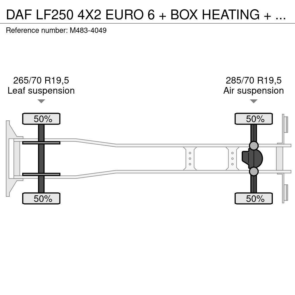 DAF LF250 4X2 EURO 6 + BOX HEATING + LIFT 2000 KG. Tovornjaki zabojniki