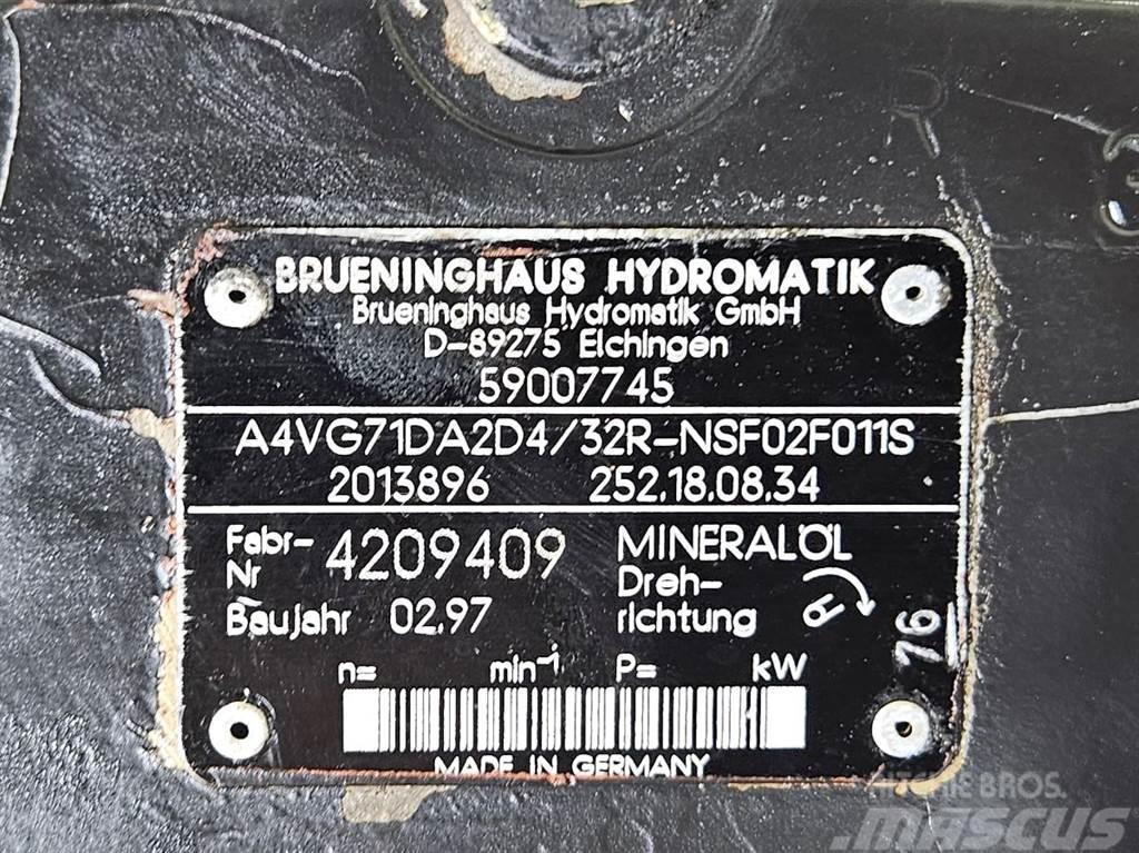 Brueninghaus Hydromatik A4VG71DA2D4/32R-Drive pump/Fahrpumpe Hidravlika
