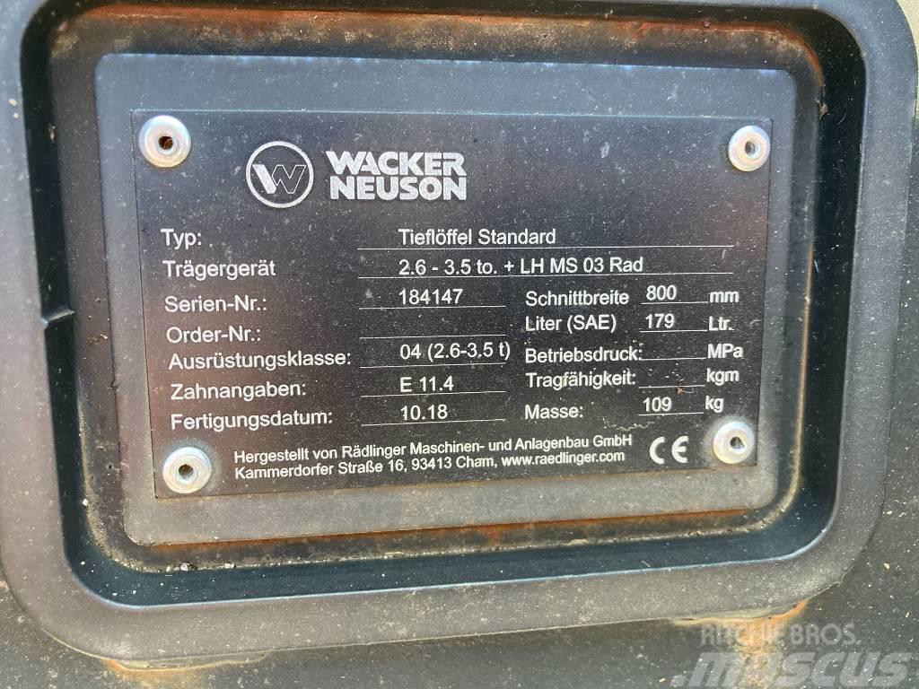 Wacker Neuson Tieflöffel 800mm MS03 Radlog Drobilne žlice
