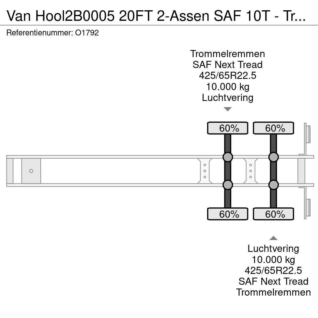 Van Hool 2B0005 20FT 2-Assen SAF 10T - Trommelremmen - Ferr Kontejnerske polprikolice