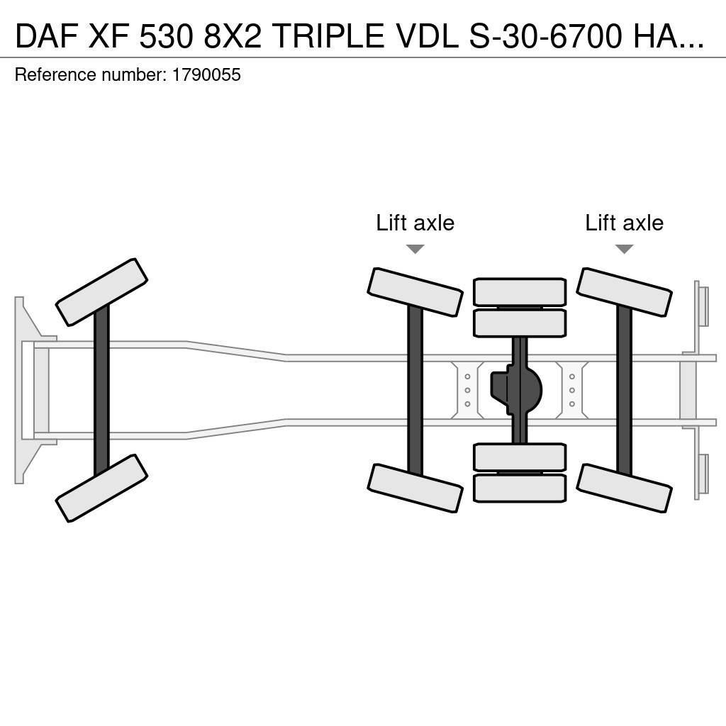 DAF XF 530 8X2 TRIPLE VDL S-30-6700 HAAKARMSYSTEEM/ABR Kotalni prekucni tovornjaki