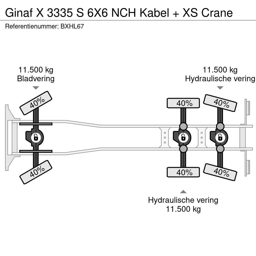 Ginaf X 3335 S 6X6 NCH Kabel + XS Crane Kotalni prekucni tovornjaki