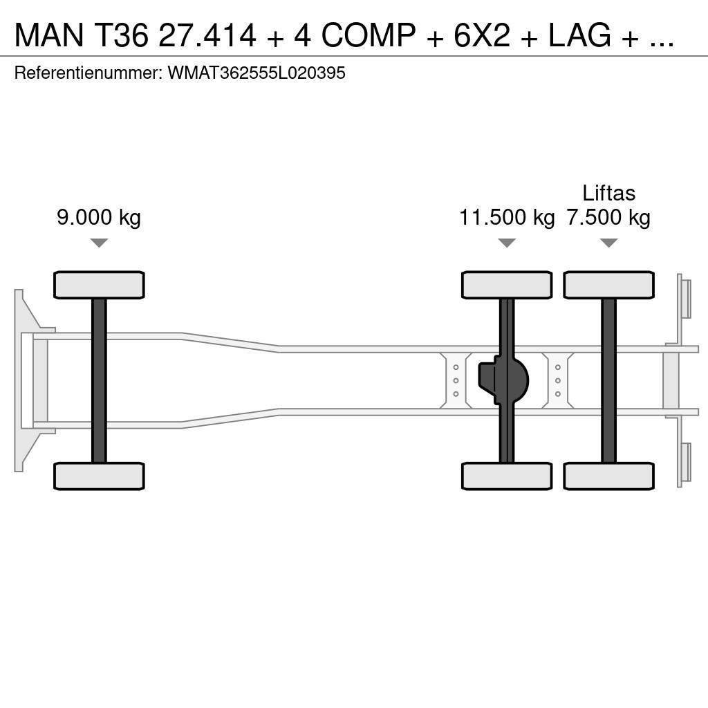 MAN T36 27.414 + 4 COMP + 6X2 + LAG + MANUAL Tovornjaki cisterne