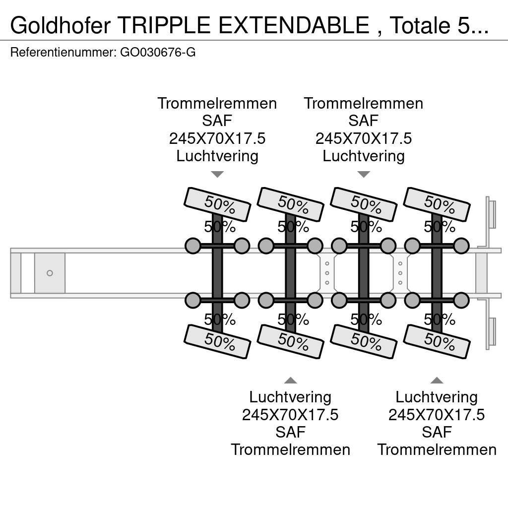 Goldhofer TRIPPLE EXTENDABLE , Totale 51 M 4 AXEL STEERING Nizko noseče polprikolice