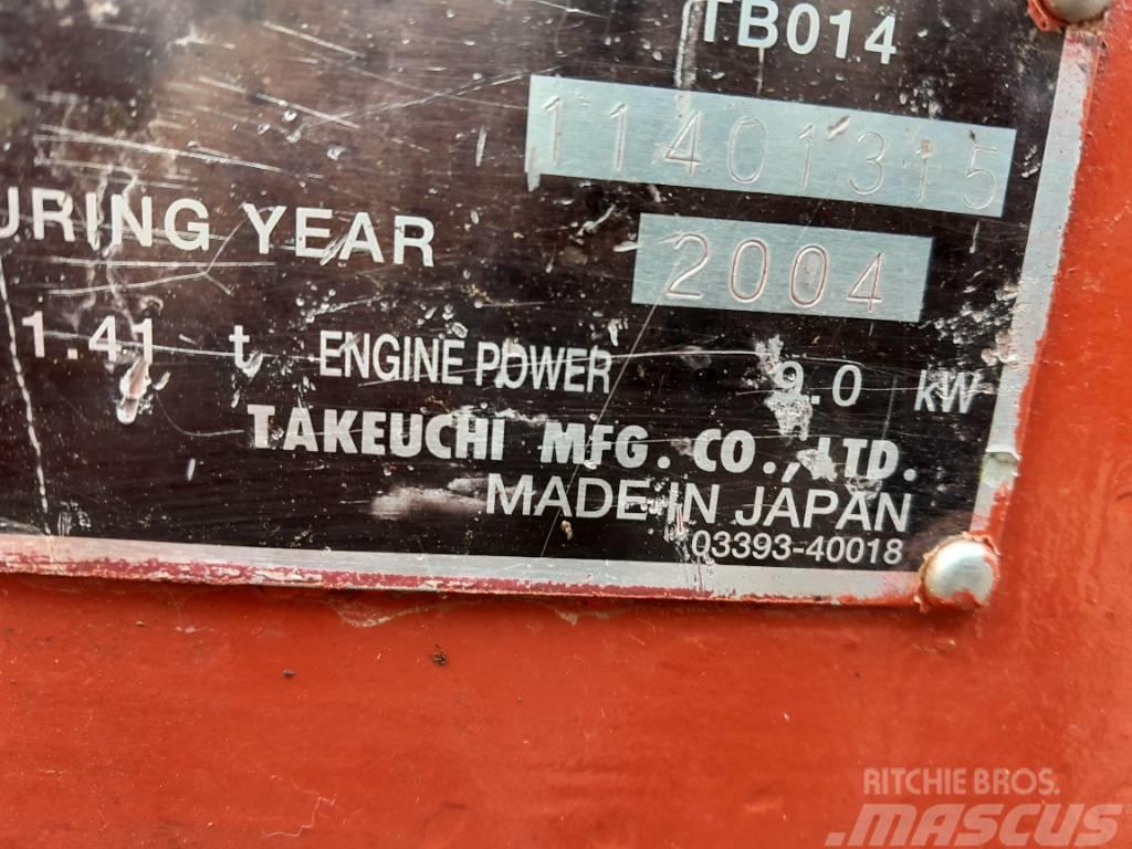 Takeuchi TB014 Mini bagri <7t