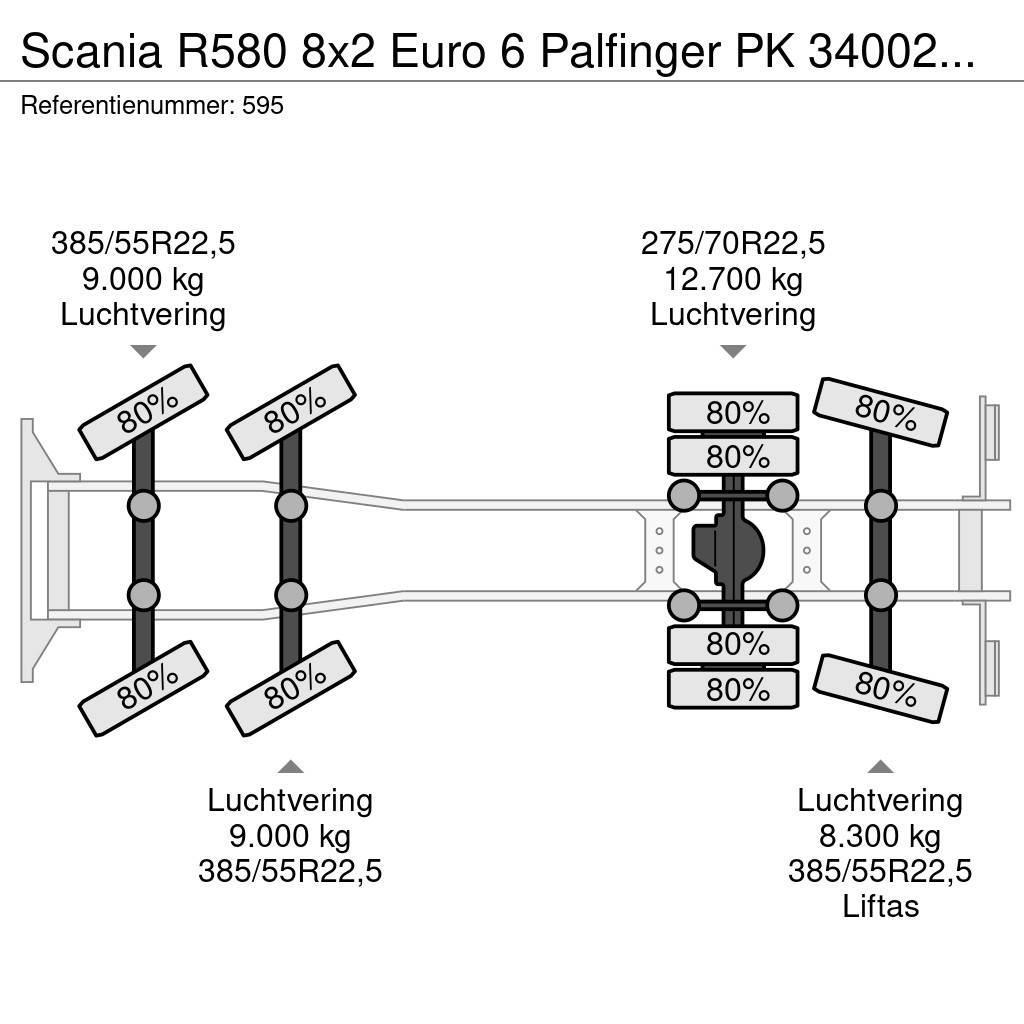 Scania R580 8x2 Euro 6 Palfinger PK 34002-SHF 7 x Hydr. W Rabljeni žerjavi za vsak teren