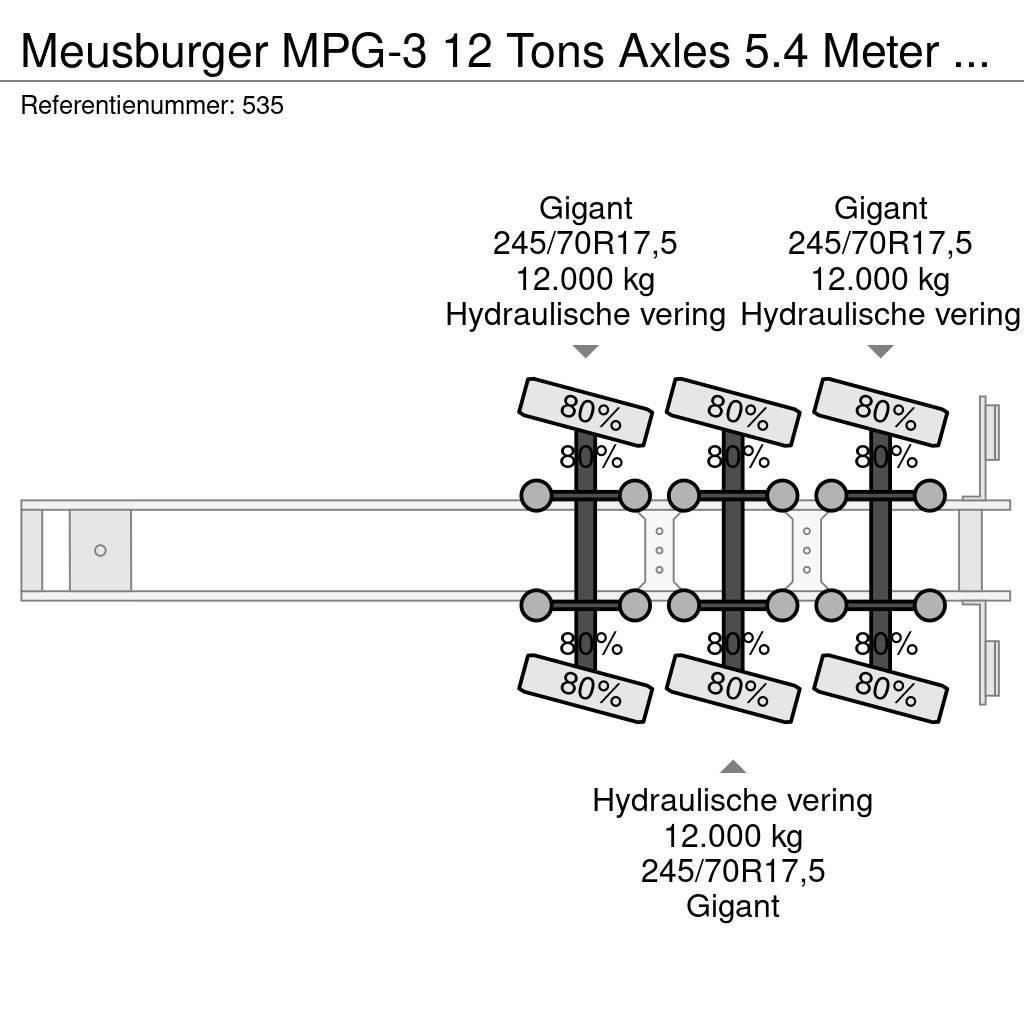 Meusburger MPG-3 12 Tons Axles 5.4 Meter extand. 4 Meter Exte Nizko noseče polprikolice