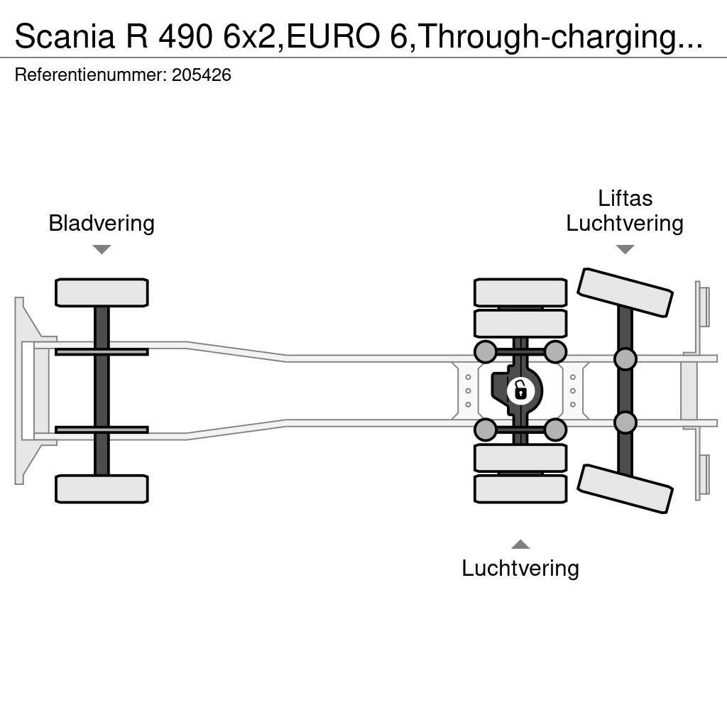 Scania R 490 6x2,EURO 6,Through-charging system,Retarder, Tovornjaki s ponjavo