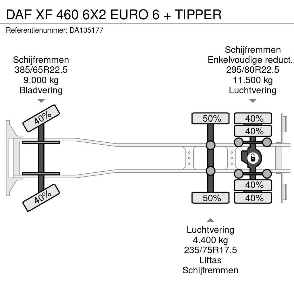 DAF XF 460 6X2 EURO 6 + TIPPER Kiper tovornjaki