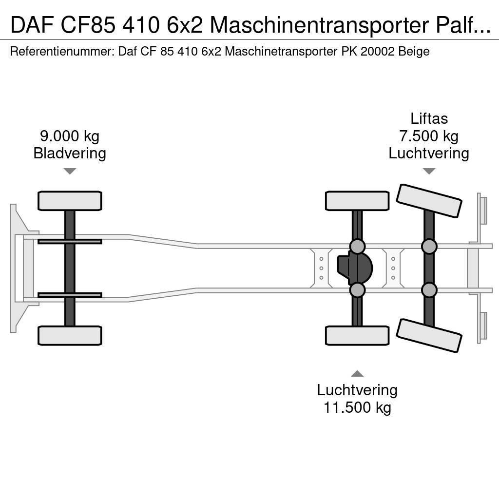 DAF CF85 410 6x2 Maschinentransporter Palfinger PK 200 Avtotransporterji