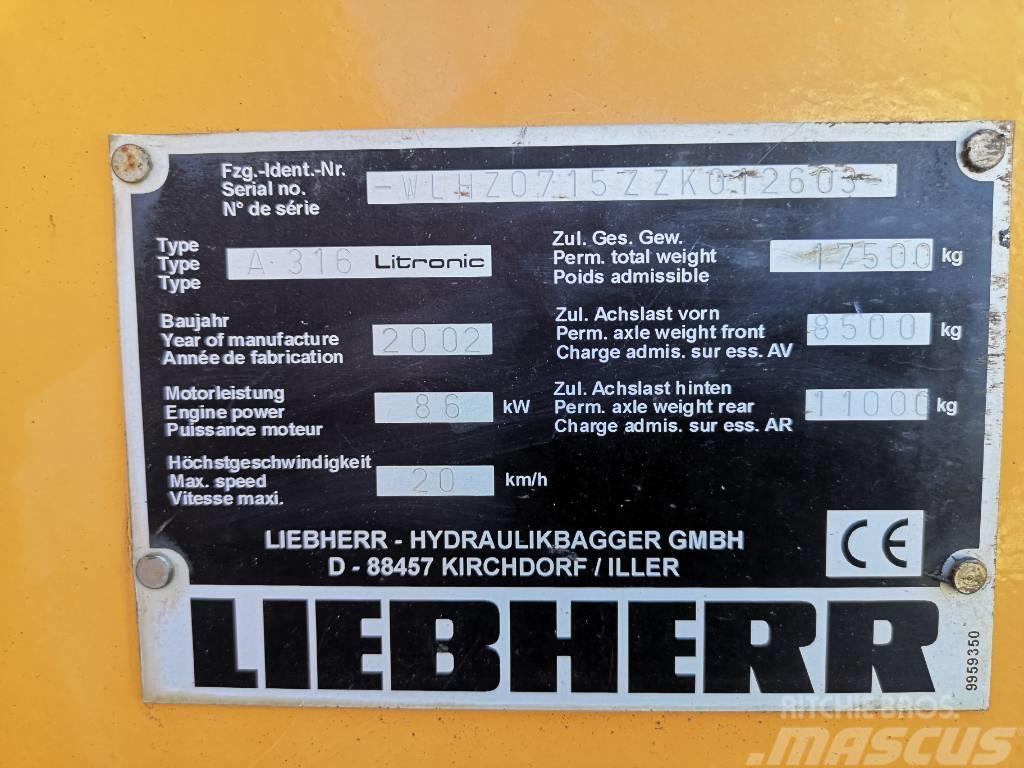 Liebherr A 316 Litronic Bagri na kolesih