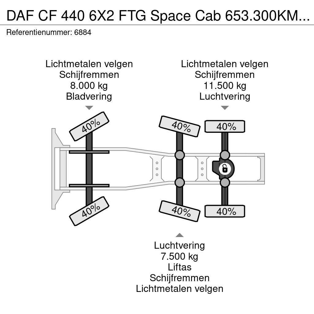 DAF CF 440 6X2 FTG Space Cab 653.300KM LED ACC NL Truc Vlačilci