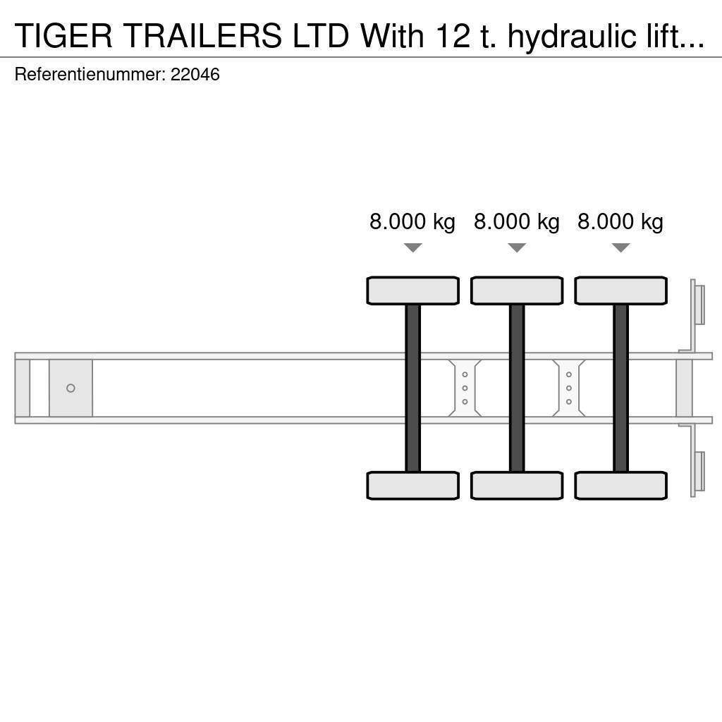 Tiger TRAILERS LTD With 12 t. hydraulic lifting deck for Polprikolice s ponjavo