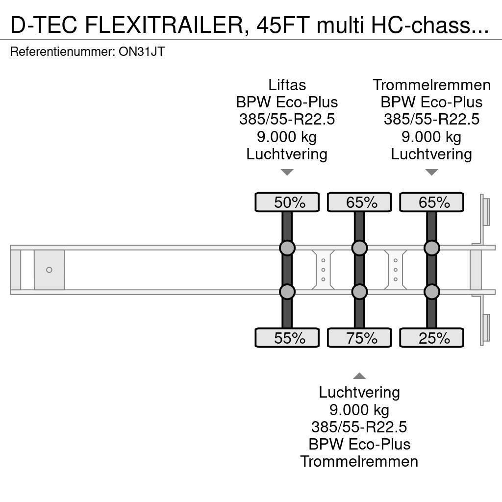 D-tec FLEXITRAILER, 45FT multi HC-chassis, ADR (EX/II, E Kontejnerske polprikolice