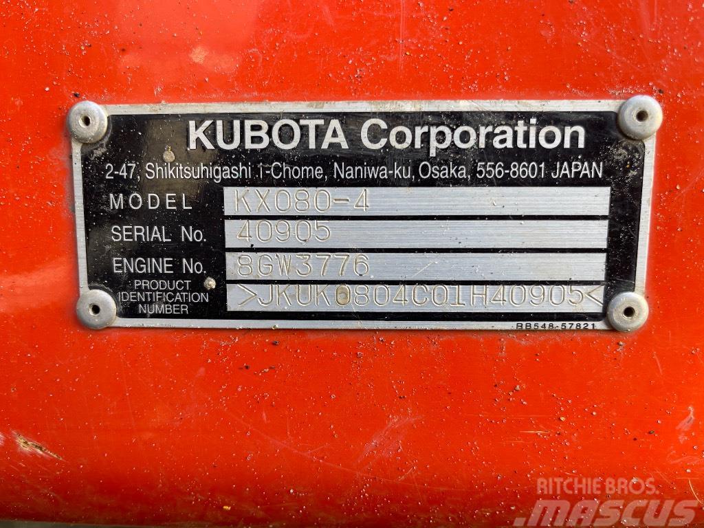 Kubota KX 080-4 Mini bagri <7t