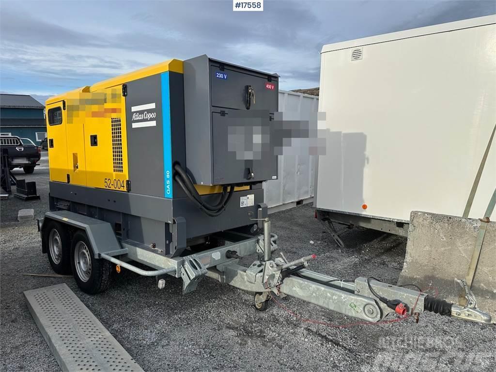 Atlas Copco QAS80 diesel generator/aggegate on trailer Drugi deli