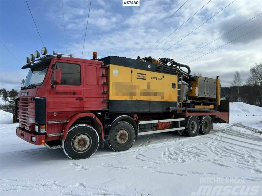 Scania R143 HL 8x2 59 with Atlas Copco XRVS466 compressor Komunalna vozila