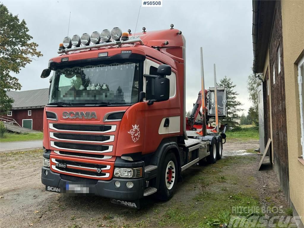 Scania R560 Timber Truck with trailer and crane Tovornjaki za hlode