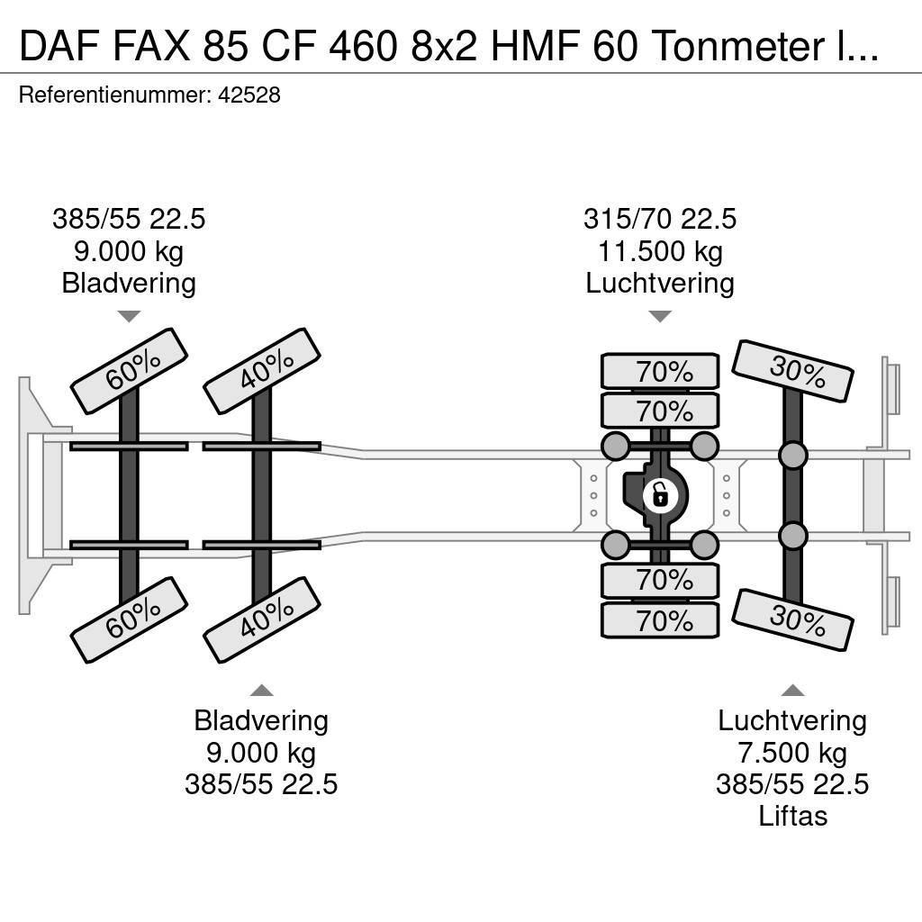 DAF FAX 85 CF 460 8x2 HMF 60 Tonmeter laadkraan Rabljeni žerjavi za vsak teren