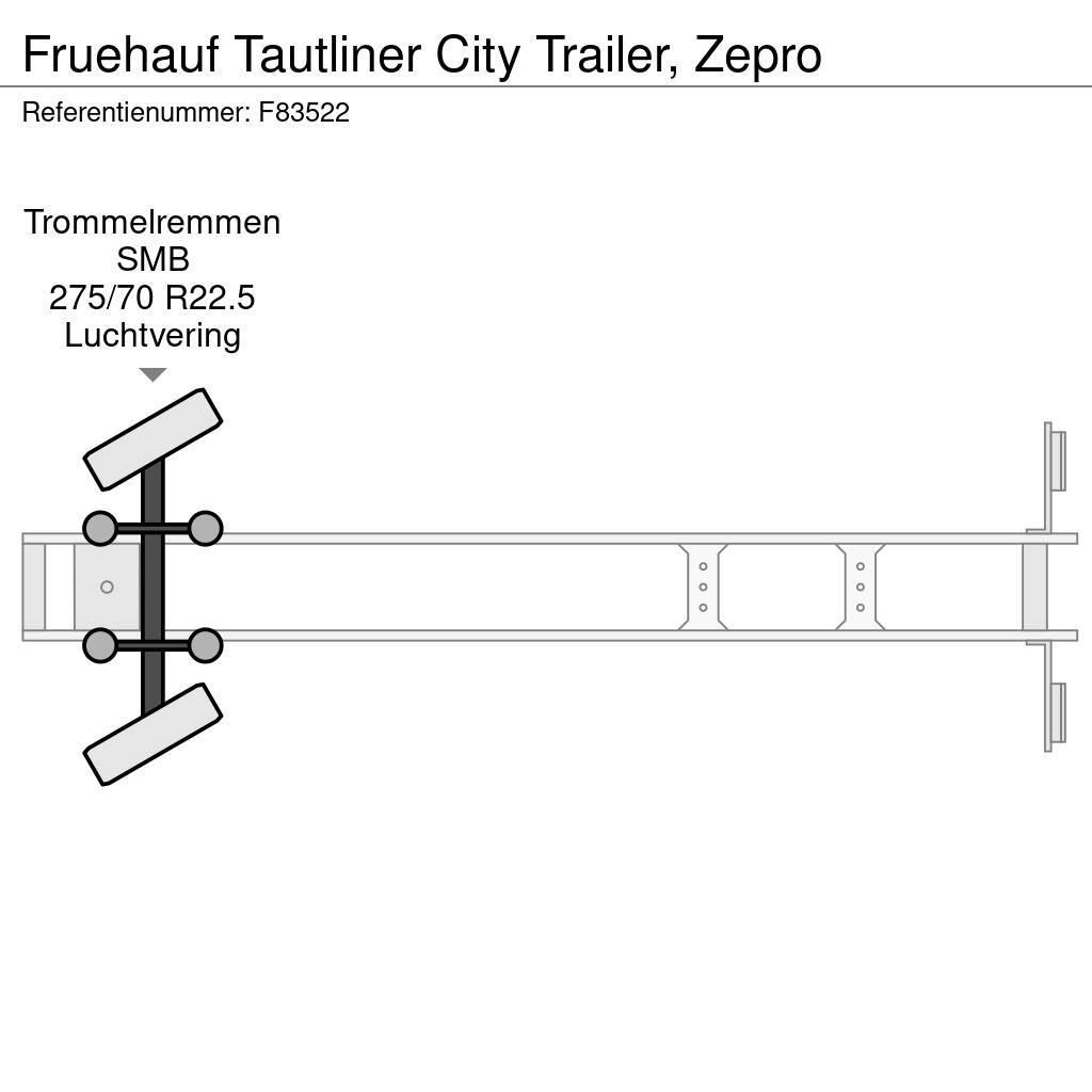 Fruehauf Tautliner City Trailer, Zepro Polprikolice s ponjavo