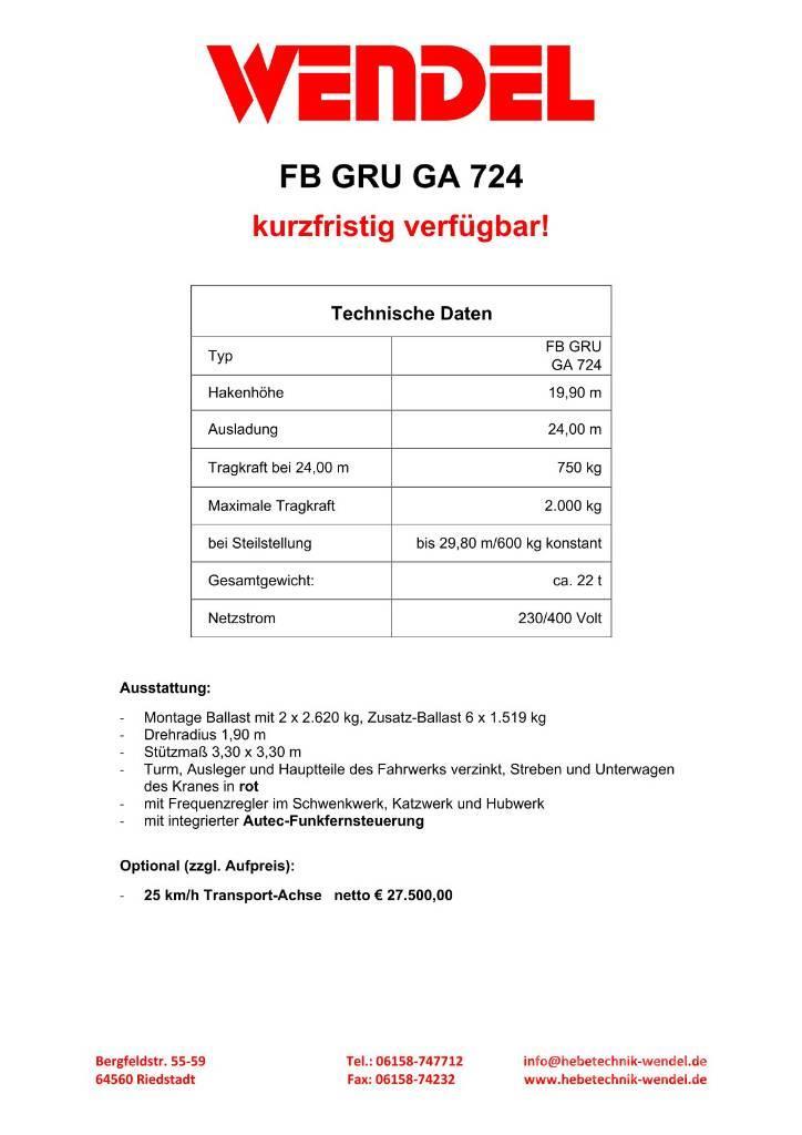 FB GRU GA 724 - Turmdrehkran - Baukran - Kran Stolpni žerjavi