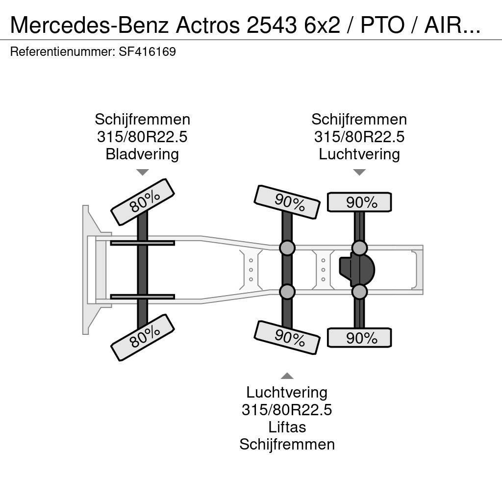Mercedes-Benz Actros 2543 6x2 / PTO / AIRCO / EURO 6 Vlačilci