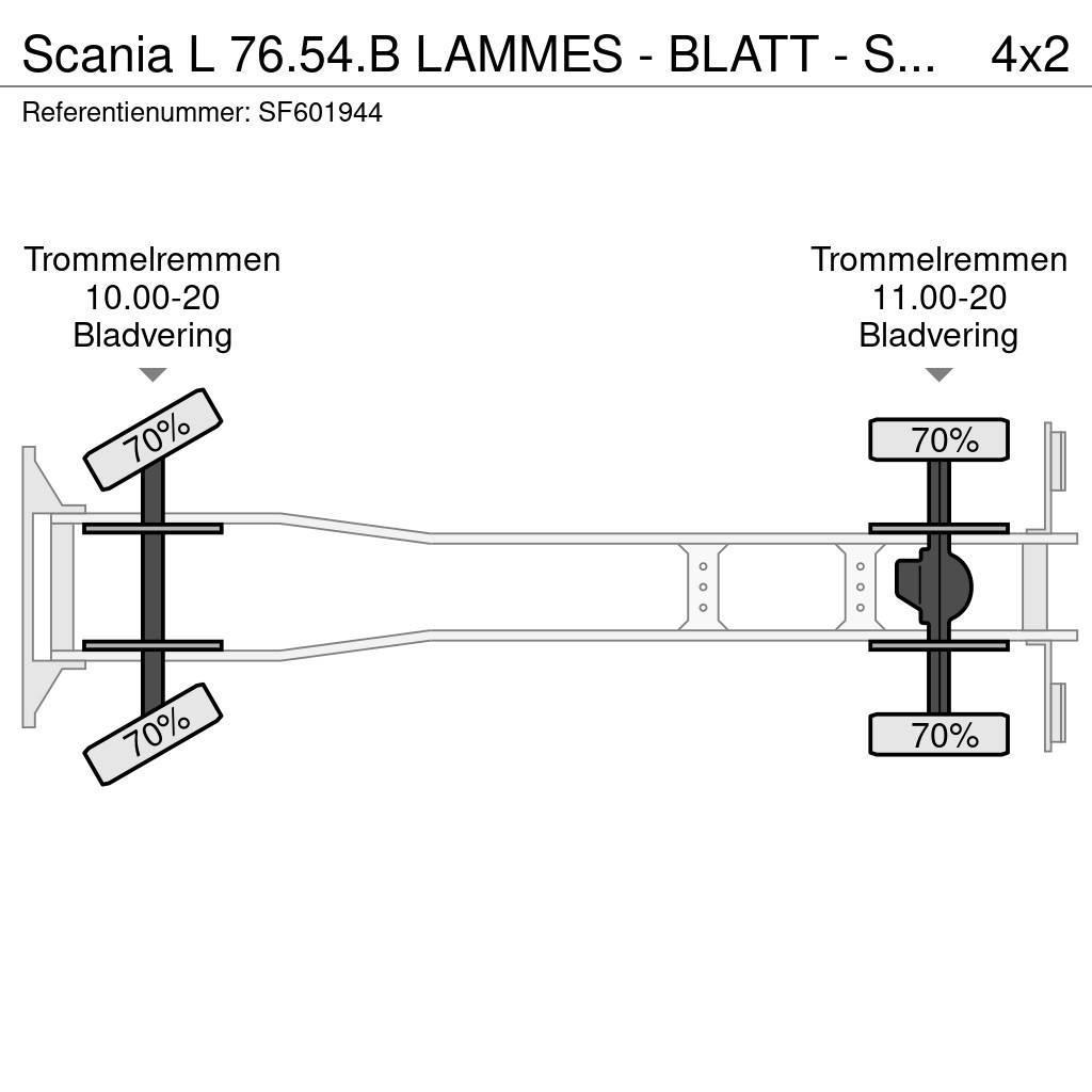 Scania L 76.54.B LAMMES - BLATT - SPRING Tovornjaki s kesonom/platojem