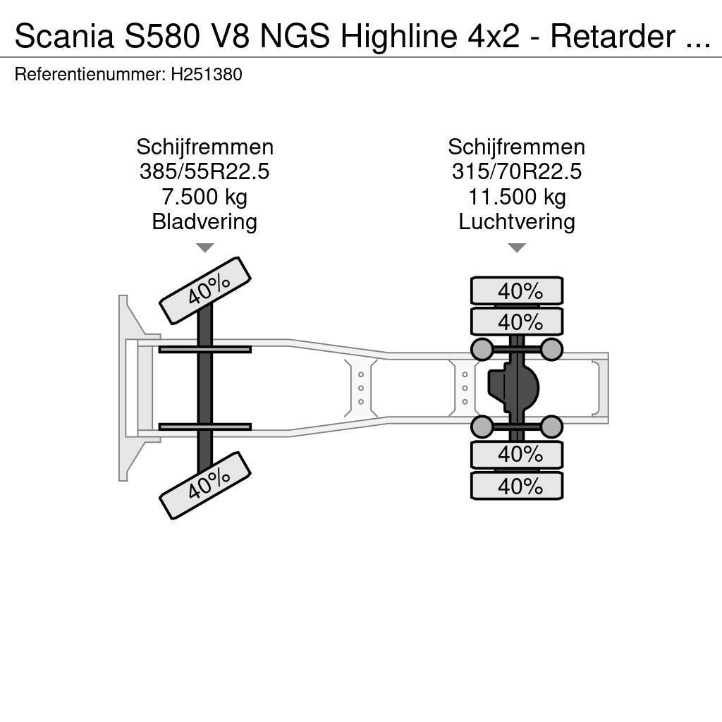 Scania S580 V8 NGS Highline 4x2 - Retarder - Night Clima Vlačilci
