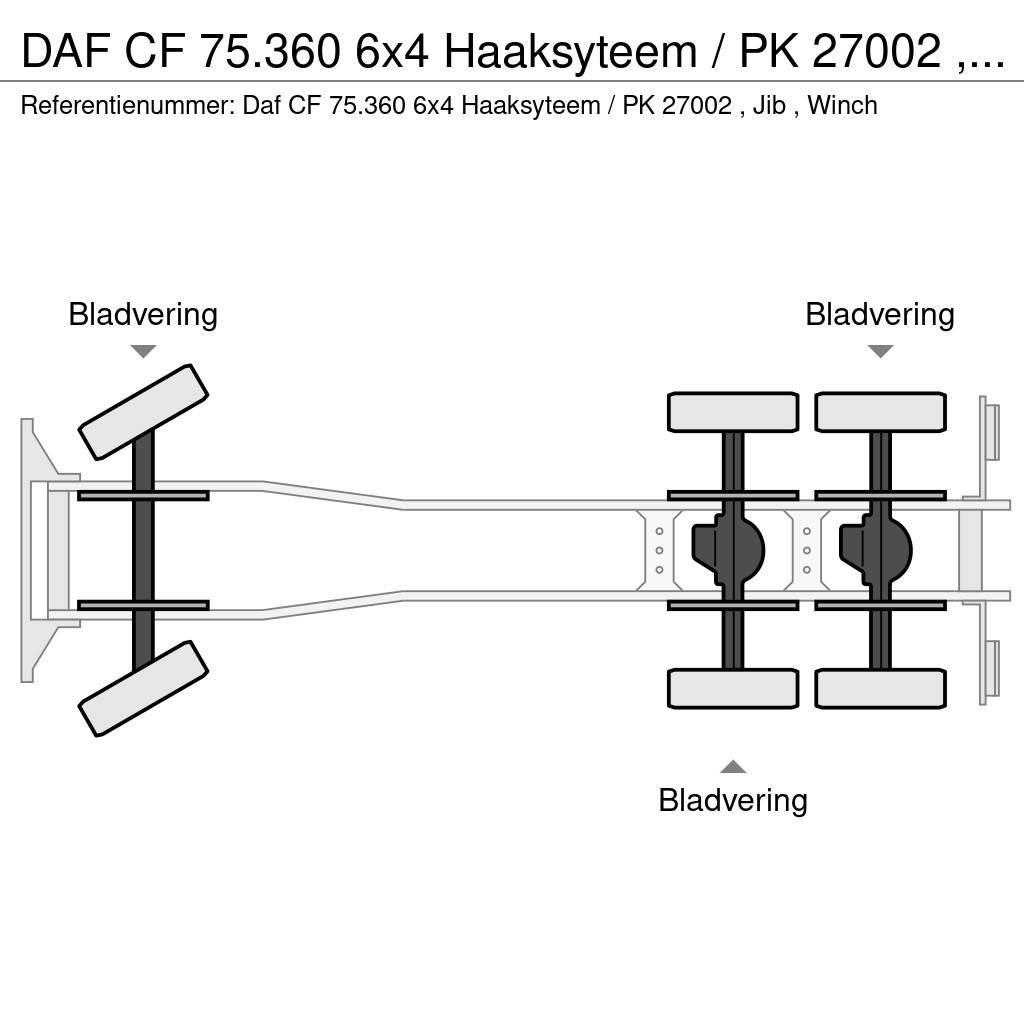 DAF CF 75.360 6x4 Haaksyteem / PK 27002 , Jib , Winch Kotalni prekucni tovornjaki
