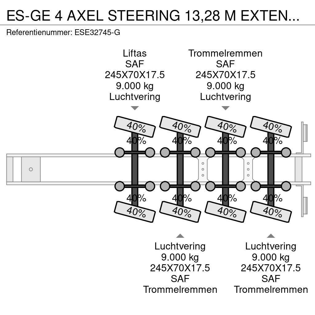 Es-ge 4 AXEL STEERING 13,28 M EXTENDABLE Nizko noseče polprikolice