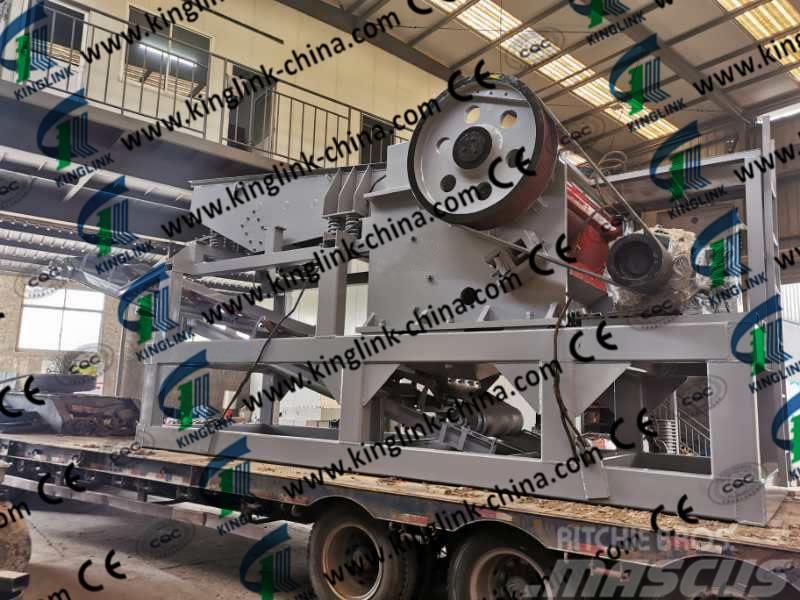 Kinglink PE600X900 Semi Mobile Quarry Jaw Crusher Plant Mobilni drobilniki