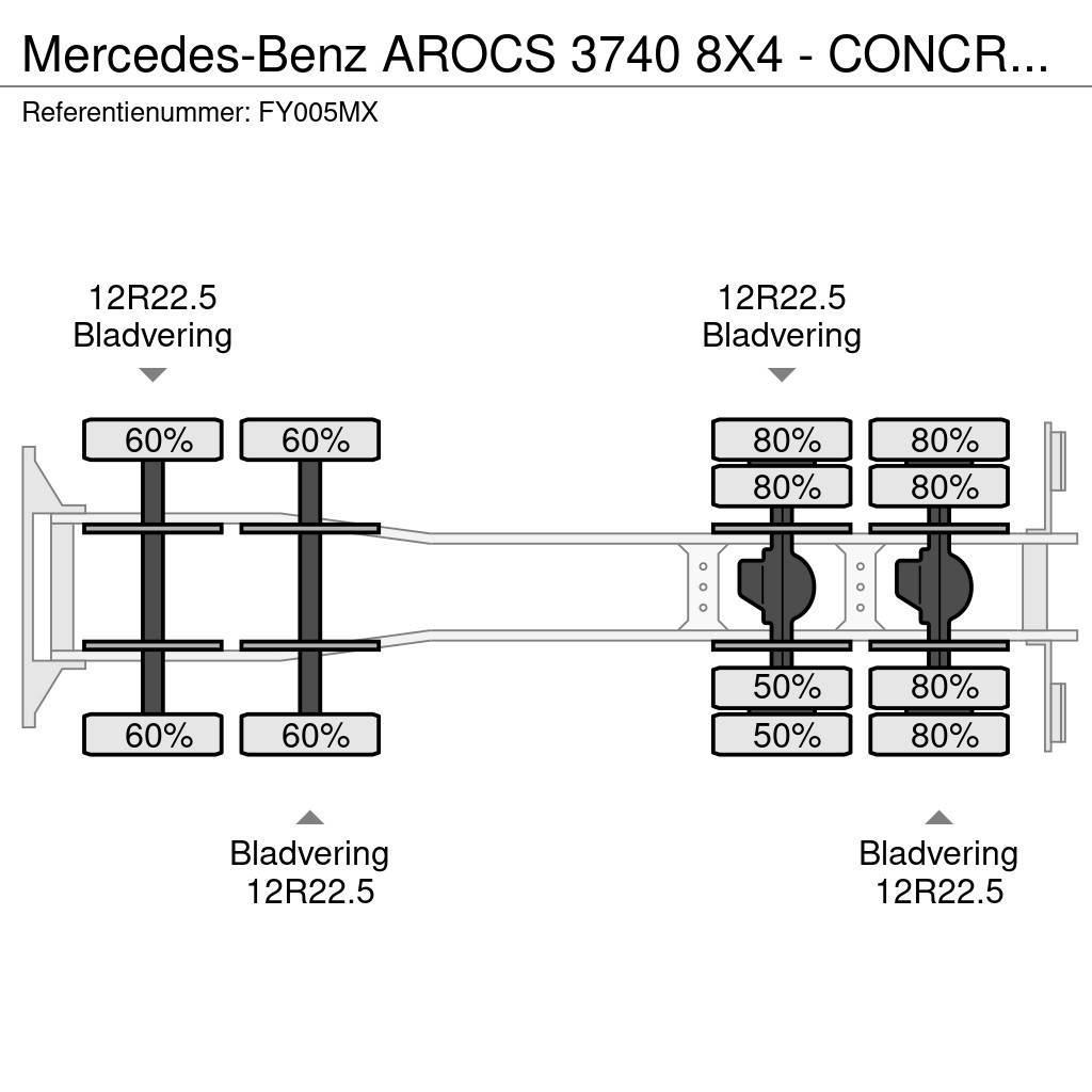 Mercedes-Benz AROCS 3740 8X4 - CONCRETE MIXER 9 M3 EKIPMAN Avtomešalci za beton
